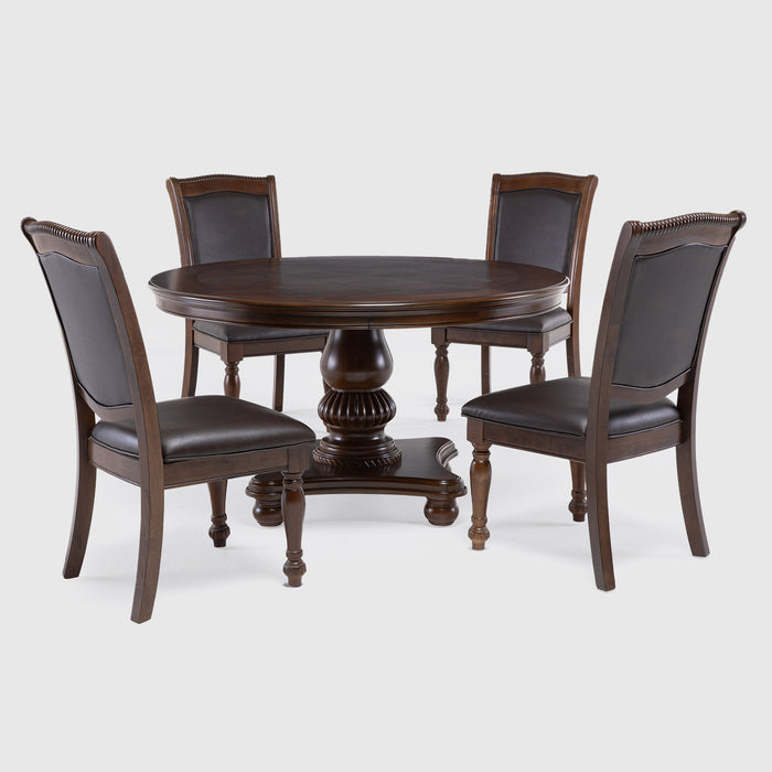 Mesa de Comedor Circular 4 Sillas - Tradicional Delclair