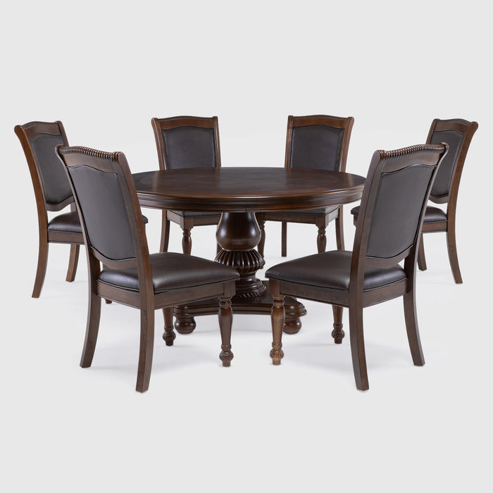 Mesa de Comedor Circular 6 Sillas - Tradicional Delclair