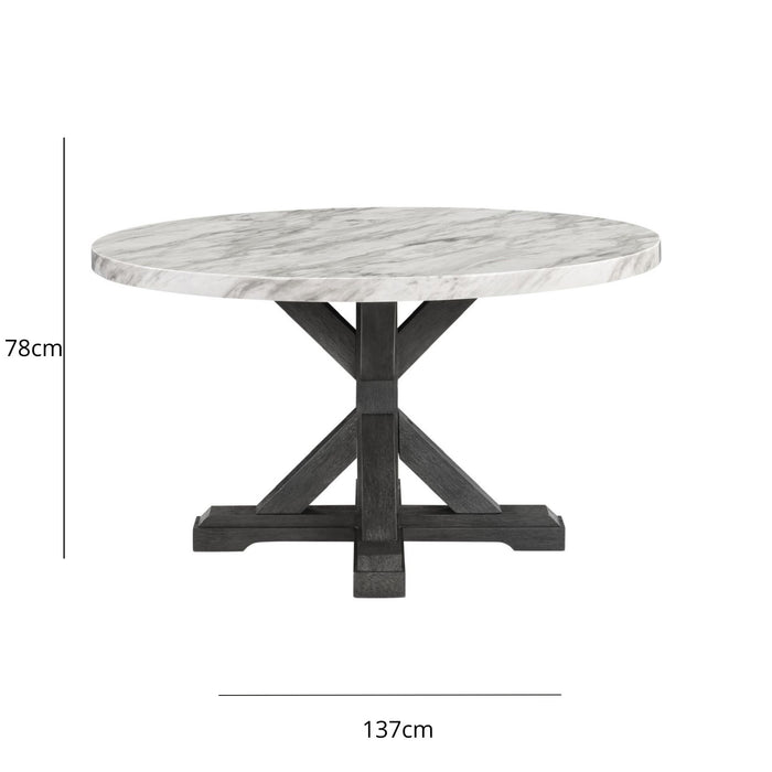 Juego de Comedor Redondo 4 Sillas Moderno Rodeus Mármol