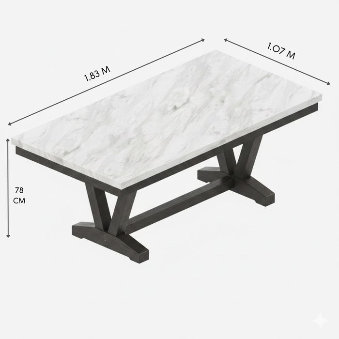 Juego de Comedor 6 Sillas Moderno Rodeus Mármol