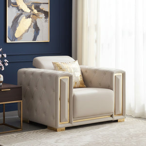 Sillón Elegante 1 Cuerpo Moderno Beige Palermo