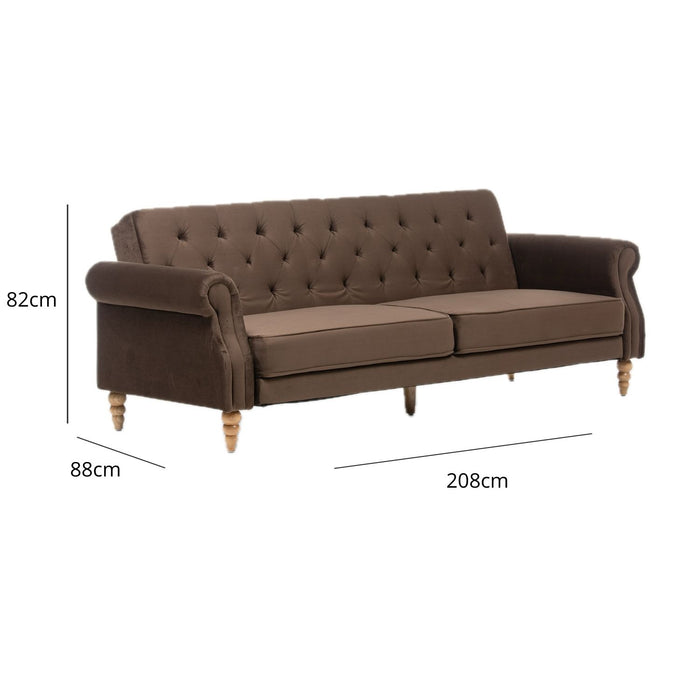 Futón 3 Cuerpos Café - Clásico Milán