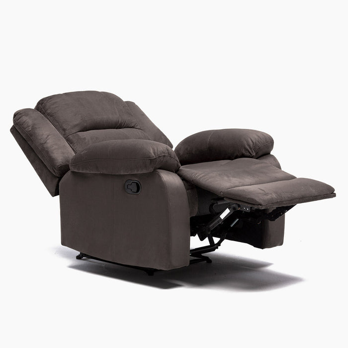 Berger Gris Reclinable 1 Cuerpo - Moderno Martell Terciopelo Elephant