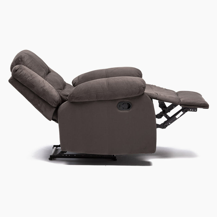 Berger Gris Reclinable 1 Cuerpo - Moderno Martell Terciopelo Elephant