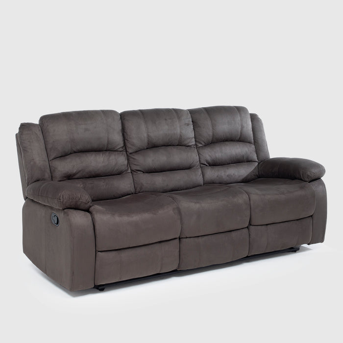 Sofá 3 Cuerpos Reclinable Clásico Martell Gris