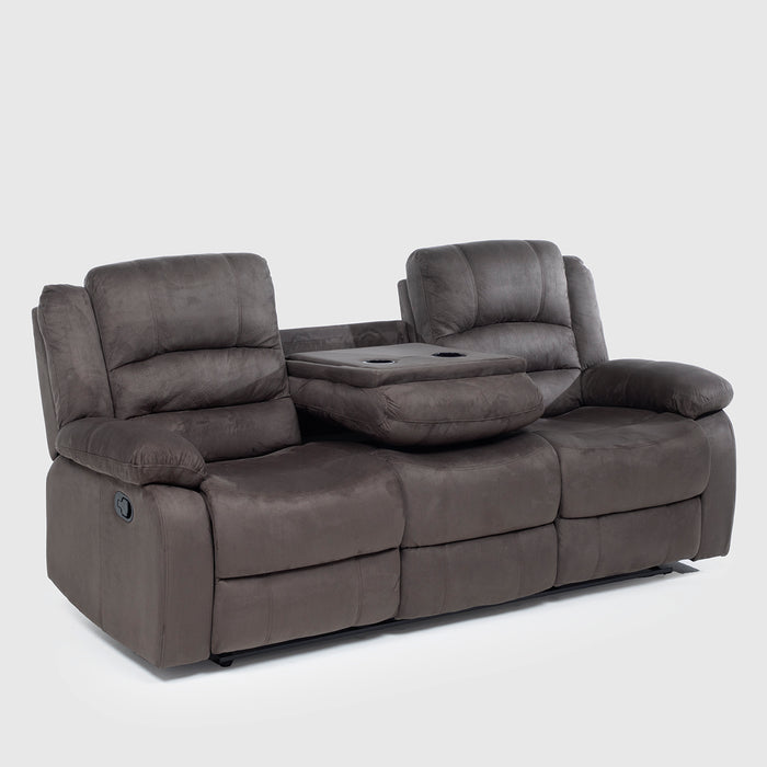 Sofá 3 Cuerpos Reclinable Clásico Martell Gris