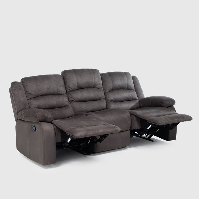 Sofá 3 Cuerpos Reclinable Clásico Martell Gris