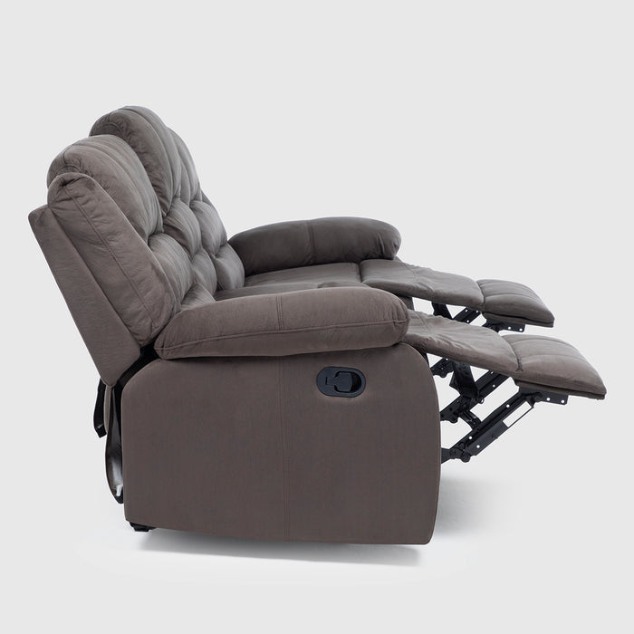 Sofá 3 Cuerpos Reclinable Clásico Martell Gris