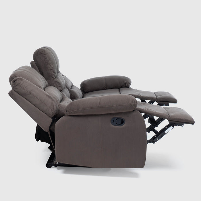 Sofá 3 Cuerpos Reclinable Clásico Martell Gris
