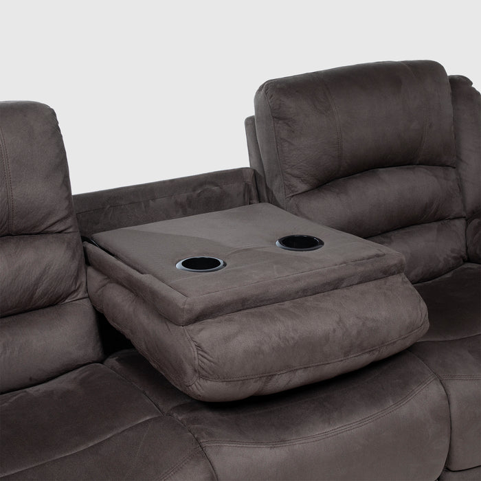 Sofá 3 Cuerpos Reclinable Clásico Martell Gris