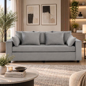 Sofa Living 3 Cuerpos Moderno Petra Gris