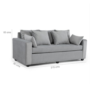Sofa Living 3 Cuerpos Moderno Petra Gris