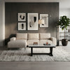 Sofá Seccional Izquierdo Moderno Beige Castelo + Mesa de Centro Mármol Blanca