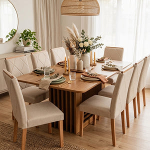 Juego de Comedor Elegante Madera Rectangular 8 Sillas Ariela