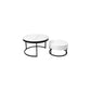 Mesa de Centro Moderna Redonda Mármol Set 2 Piezas Valencia