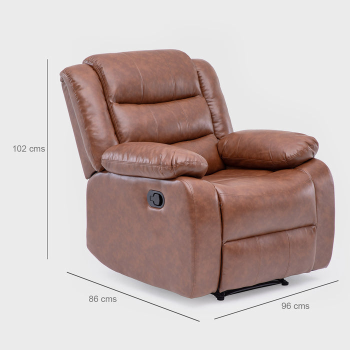 Living Reclinable 3 Cuerpos - Roma Café 1 Sofá 3 Cuerpos + 2 Bergers