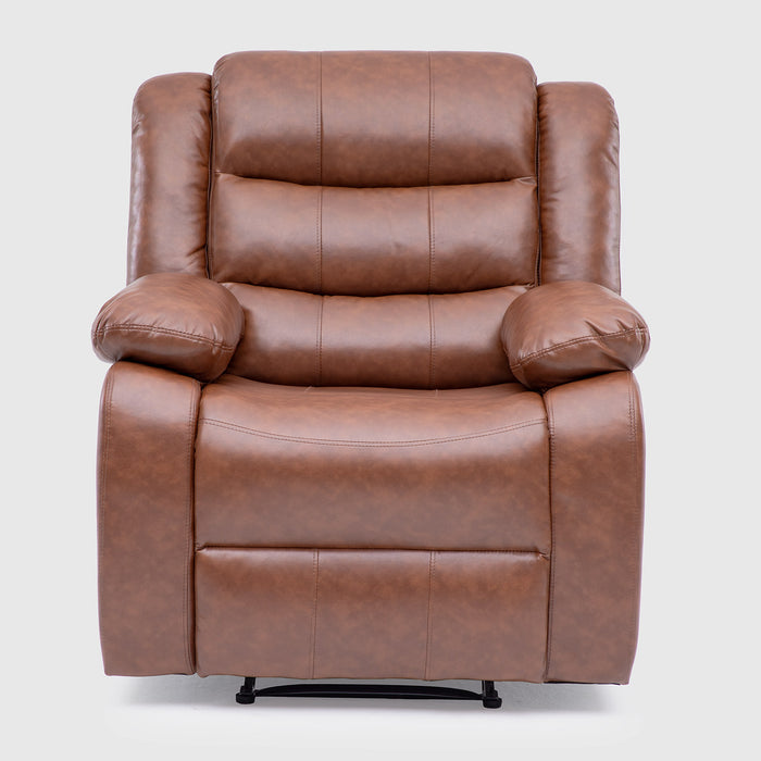 Living Reclinable 3 Cuerpos - Roma Café 1 Sofá 3 Cuerpos + 2 Bergers