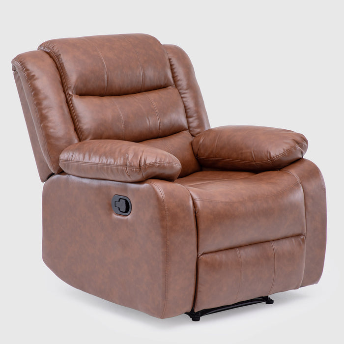 Living Reclinable 3 Cuerpos - Roma Café 1 Sofá 3 Cuerpos + 2 Bergers
