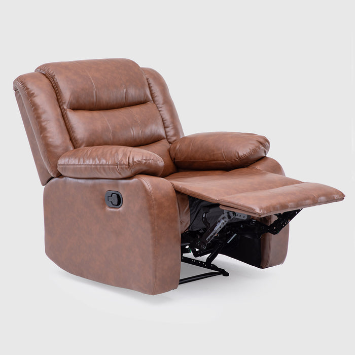Living Reclinable 3 Cuerpos - Roma Café 1 Sofá 3 Cuerpos + 2 Bergers