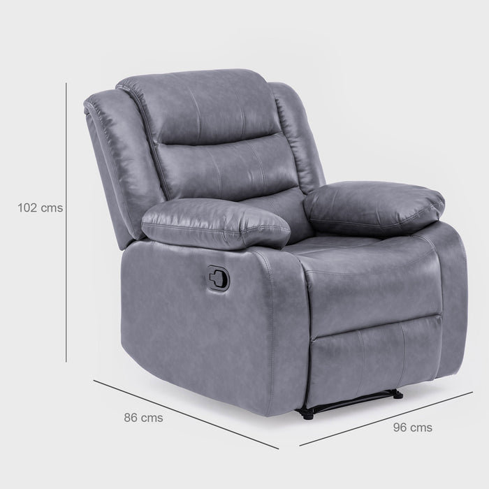 Berger Gris Reclinable 1 Cuerpo - Moderno Gris PU Berlin