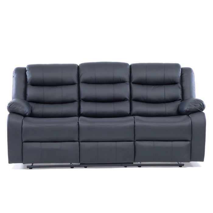 Sofa Reclinable 3 Cuerpos Negro -  Moderno Roma