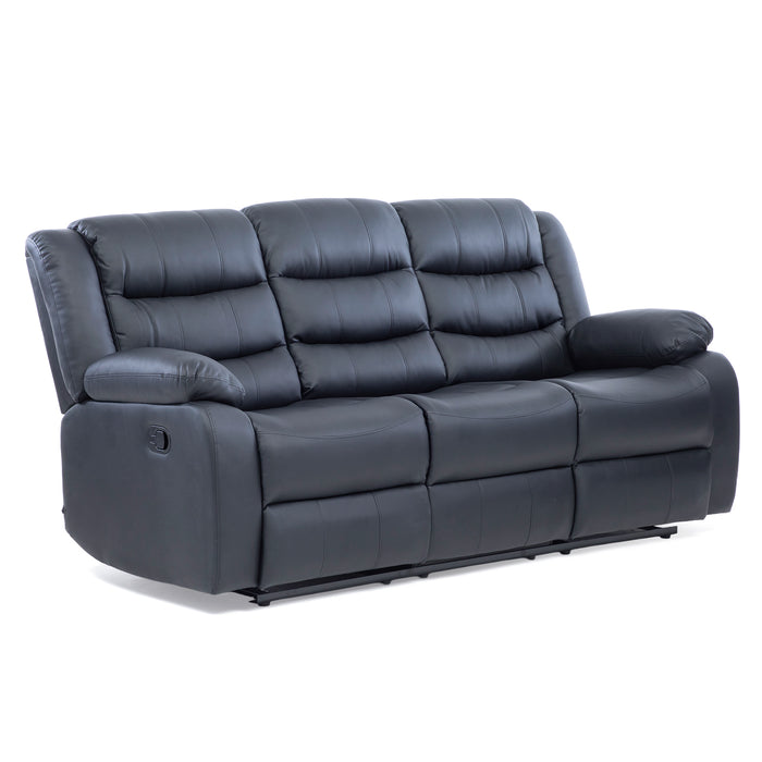 Sofa Reclinable 3 Cuerpos Negro -  Moderno Roma