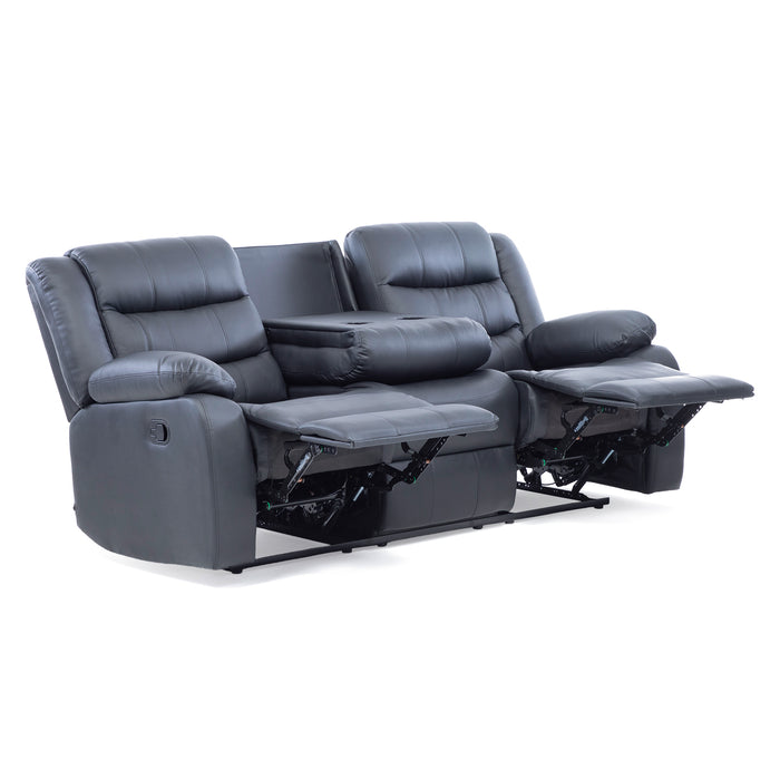 Sofa Reclinable 3 Cuerpos Negro -  Moderno Roma