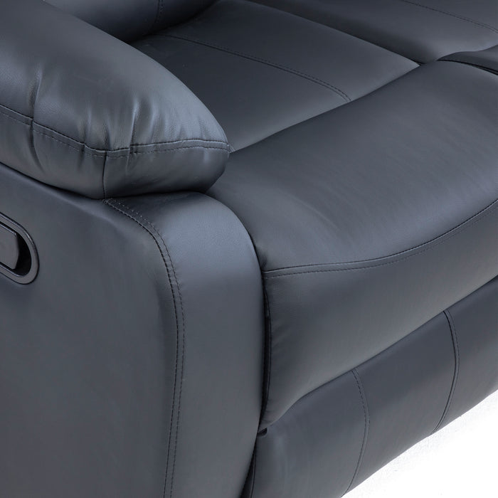 Sofa Reclinable 3 Cuerpos Negro -  Moderno Roma