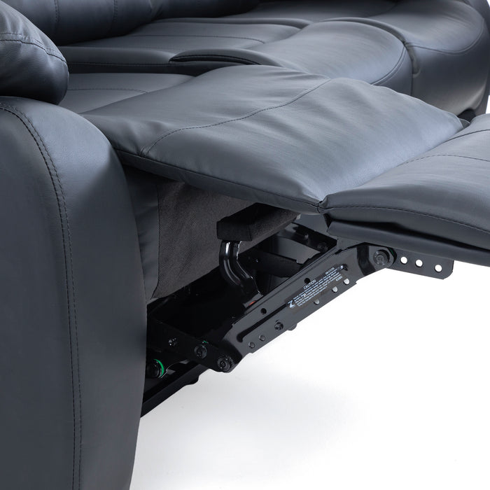 Sofa Reclinable 3 Cuerpos Negro -  Moderno Roma