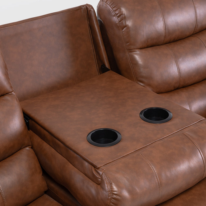 Living Reclinable 3 Cuerpos - Roma Café 1 Sofá 3 Cuerpos + 2 Bergers