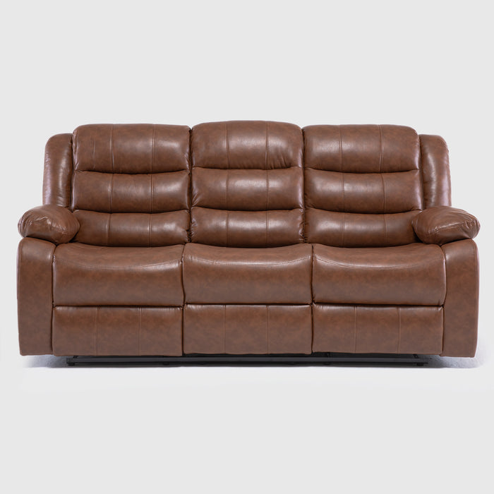Living Reclinable 3 Cuerpos - Roma Café 1 Sofá 3 Cuerpos + 2 Bergers
