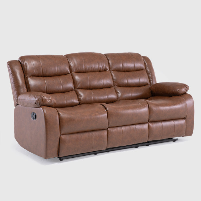 Living Reclinable 3 Cuerpos - Roma Café 1 Sofá 3 Cuerpos + 2 Bergers