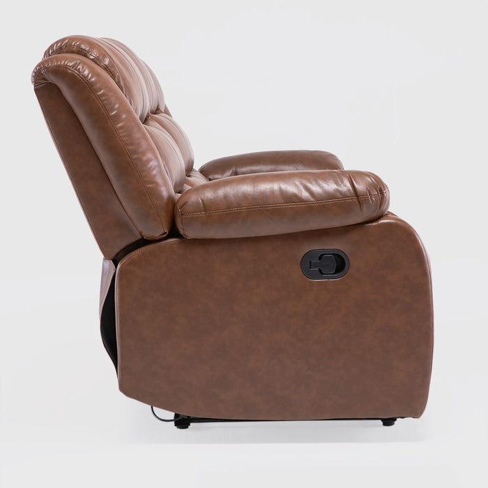 Living Reclinable 3 Cuerpos - Roma Café 1 Sofá 3 Cuerpos + 2 Bergers