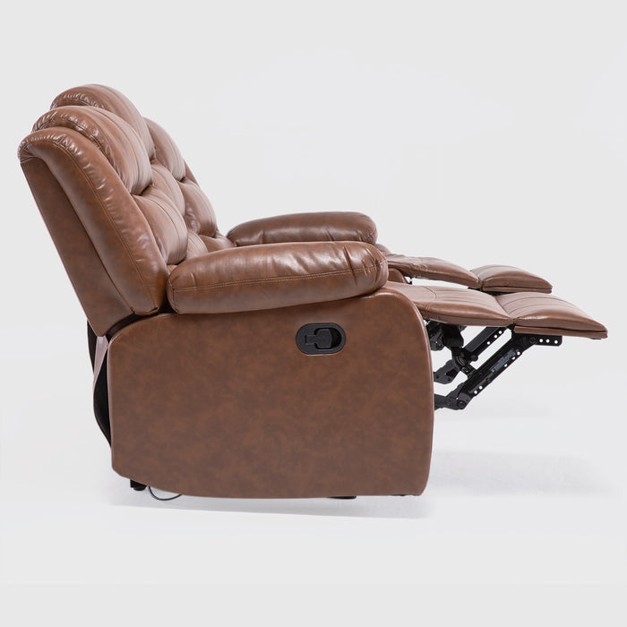 Living Reclinable 3 Cuerpos - Roma Café 1 Sofá 3 Cuerpos + 2 Bergers
