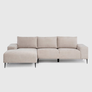 Sofá Seccional Izquierdo Moderno Beige Castelo