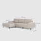 Sofá Seccional Izquierdo Moderno Beige Castelo