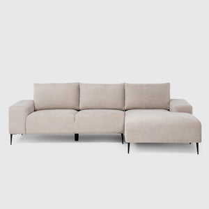 Sofá Seccional Derecho Moderno Beige Castelo