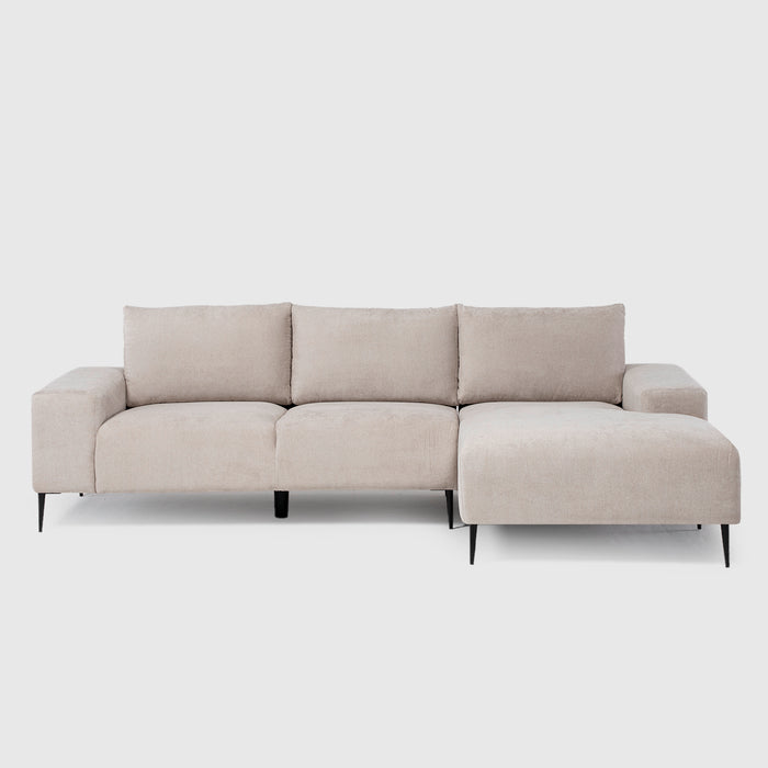 Sofá Seccional Derecho Moderno Beige Castelo