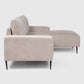 Sofá Seccional Derecho Moderno Beige Castelo + Mesa de Centro Mármol Blanca