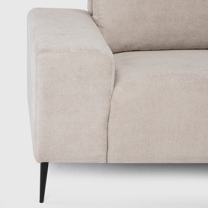 Sofá Seccional Derecho Moderno Beige Castelo + Mesa de Centro Mármol Blanca