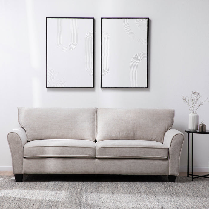 Living 3 Cuerpos - New Charlotte Beige 1 Sofá 3 Cuerpos + 2 Bergers