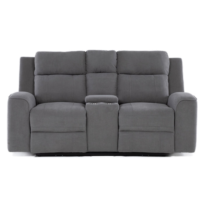 Sofá 2 Cuerpos Reclinable Eléctrico + Consola Gris Montana
