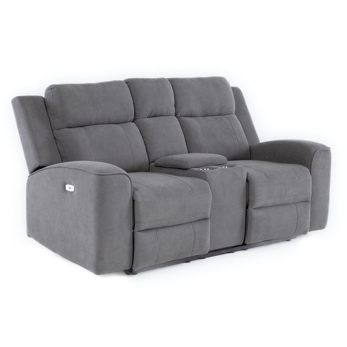 Sofá 2 Cuerpos Reclinable Eléctrico + Consola Gris Montana