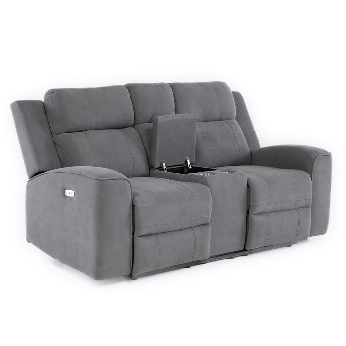 Sofá 2 Cuerpos Reclinable Eléctrico + Consola Gris Montana