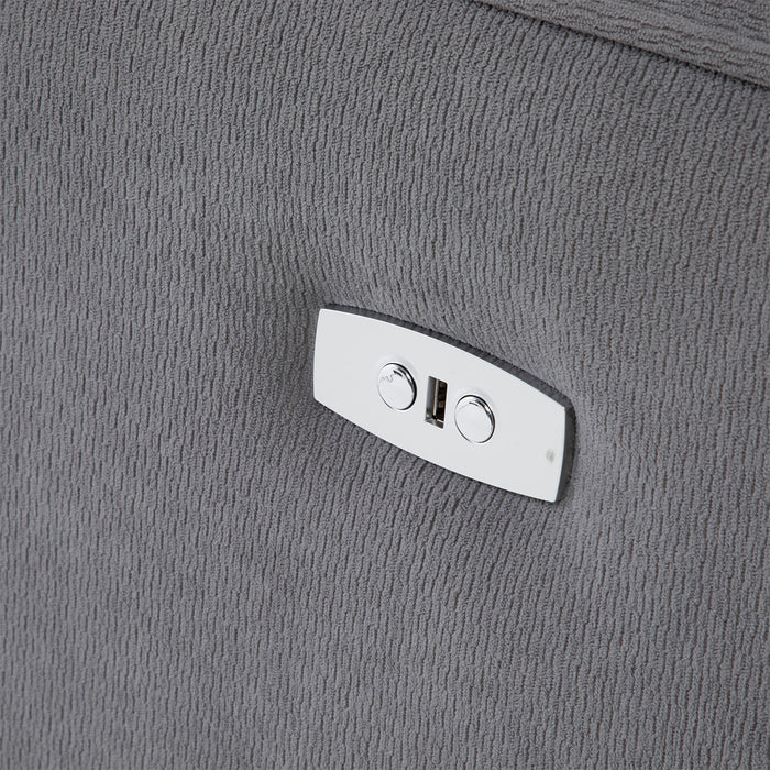 Sofá 2 Cuerpos Reclinable Eléctrico + Consola Gris Montana