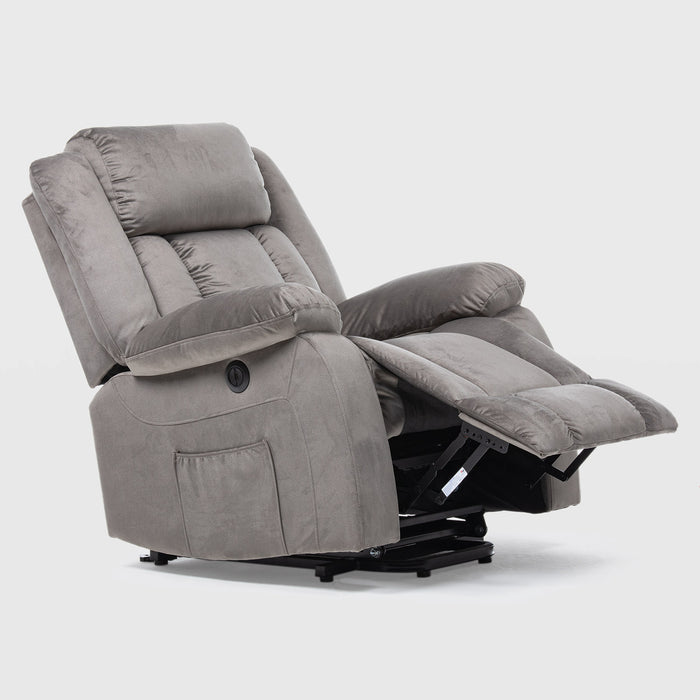 Berger Reclinable Eléctrico Lift + Masaje + Calentador Livorno Gris Claro