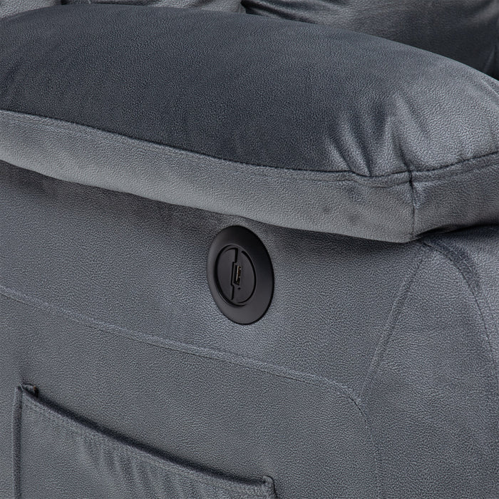 Sillón Reclinable Eléctrico con Masaje + Calentador Livorno Gris