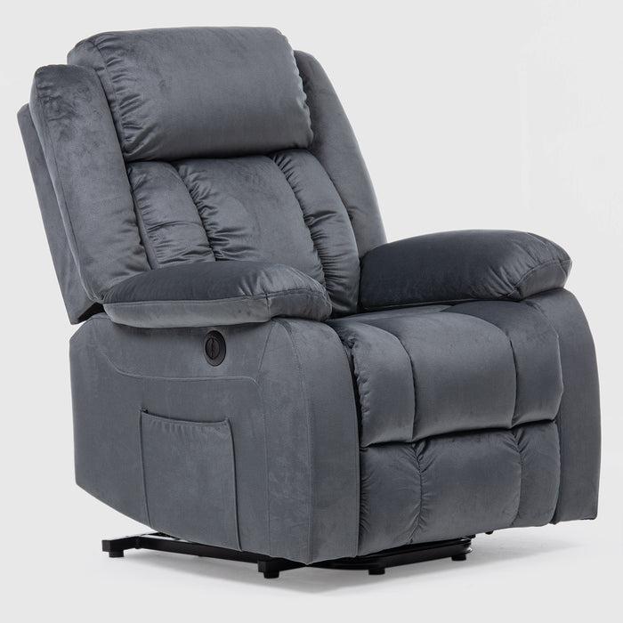 Sillón Reclinable Eléctrico con Masaje + Calentador Livorno Gris