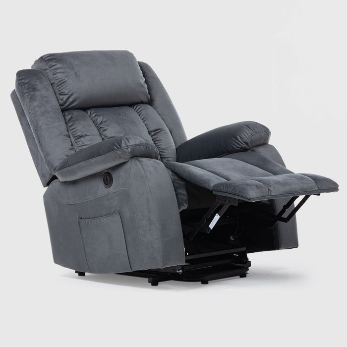 Berger Reclinable Eléctrico Lift + Masaje + Calentador Livorno Gris