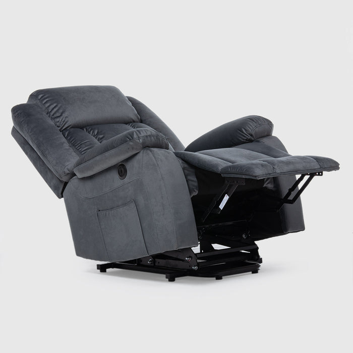 Berger Reclinable Eléctrico Lift + Masaje + Calentador Livorno Gris